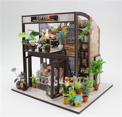 Hongda Wood Crafts House Lesene obrtne hiše, majhne hišne igrače
